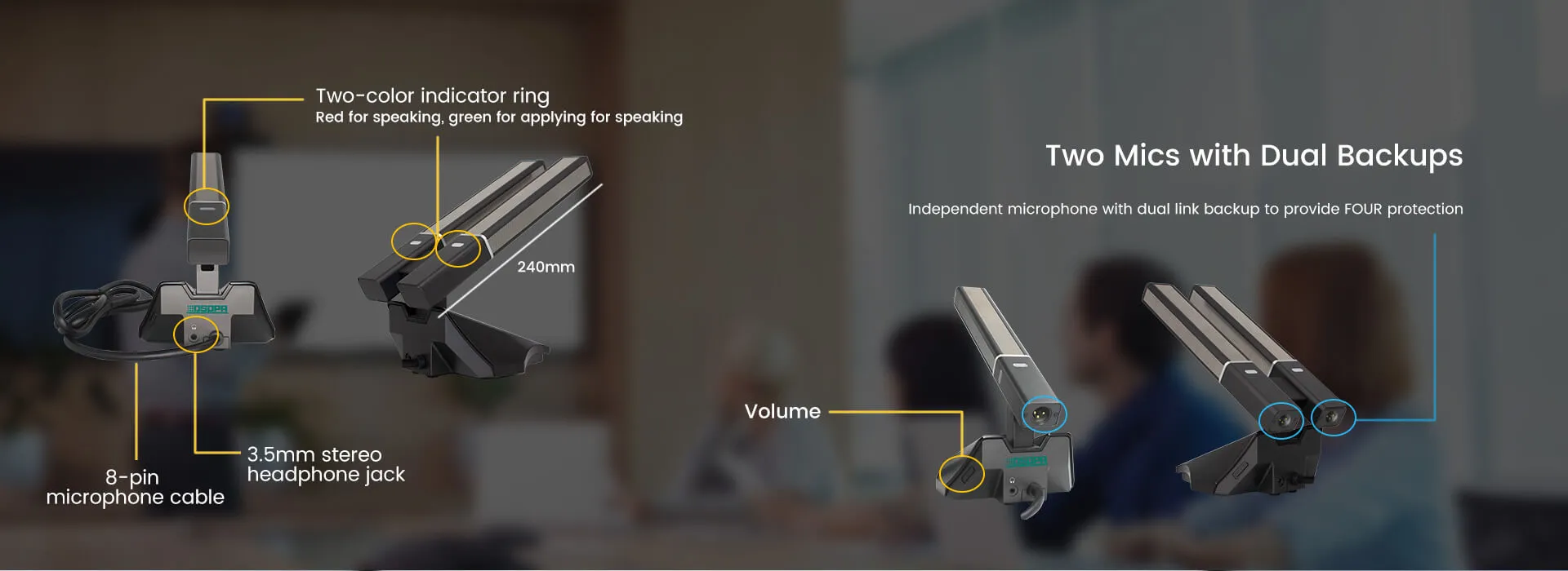 Buong Digital Conference Delegate Unit Micropono