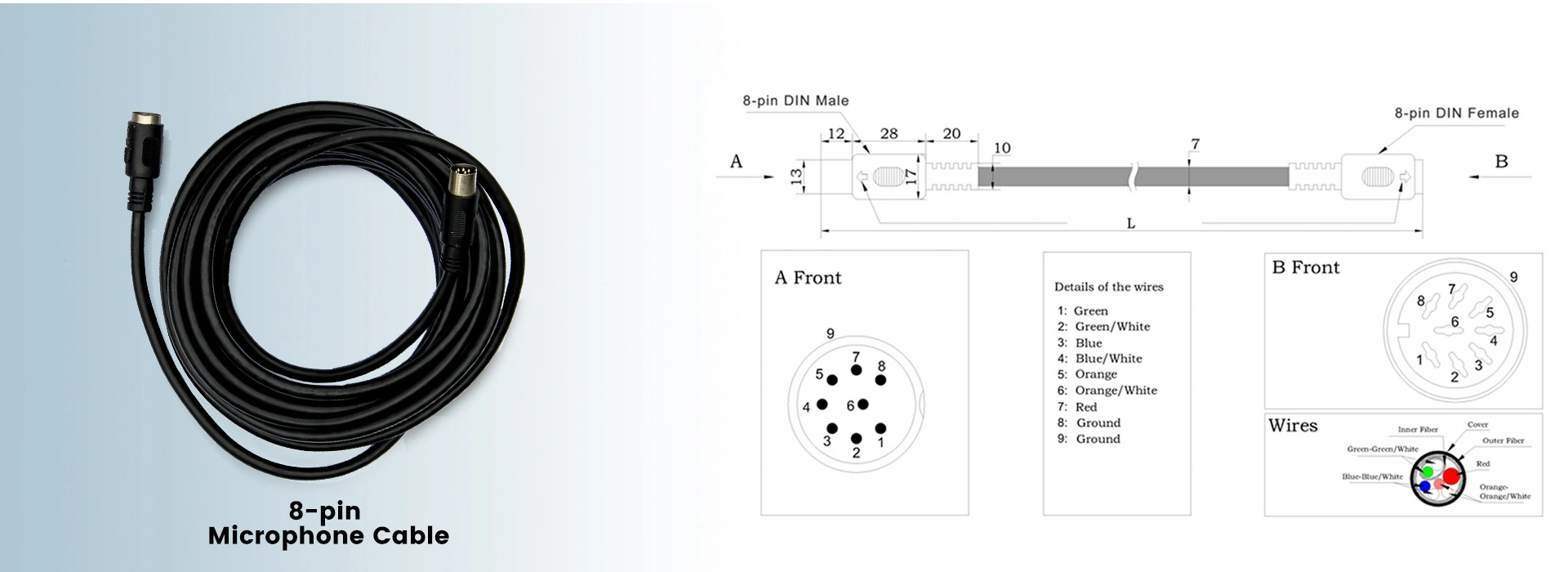 D62 Series Conference 8-pin DCN Wire (100m)