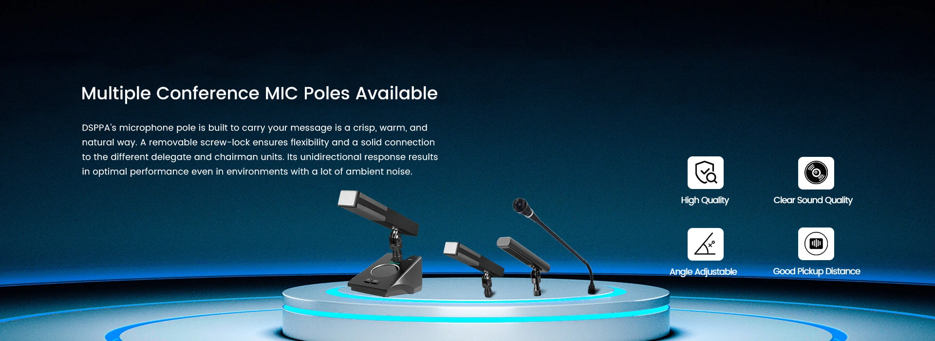 Elliptical Conference Mic Pole