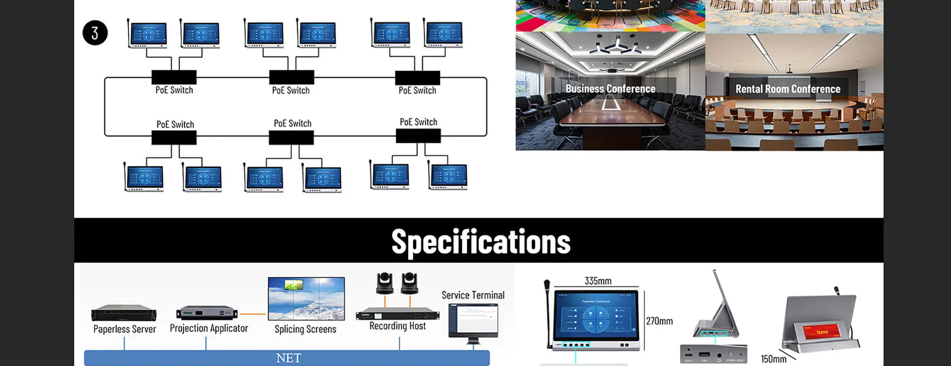 Desktop All-in-one talakayan Terminal na may Mic & Nameplate