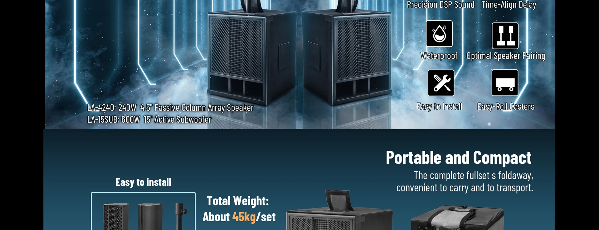 Professional Line Array Column Speaker