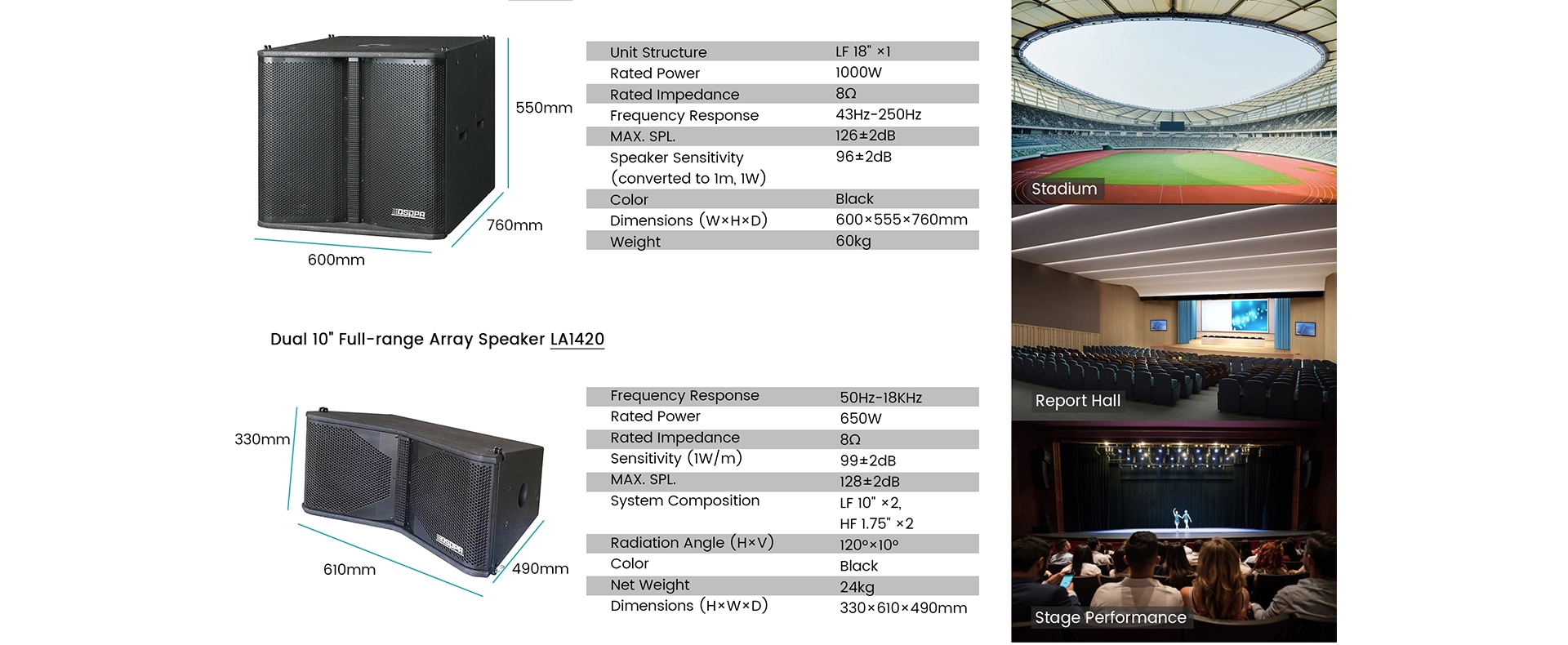 18 Inch 500W Passive Array Subwoofer