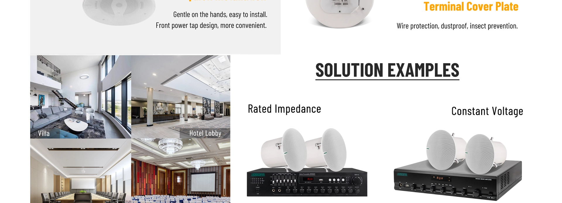 HiFi Coaxial Ceiling Speaker na may Power Tap