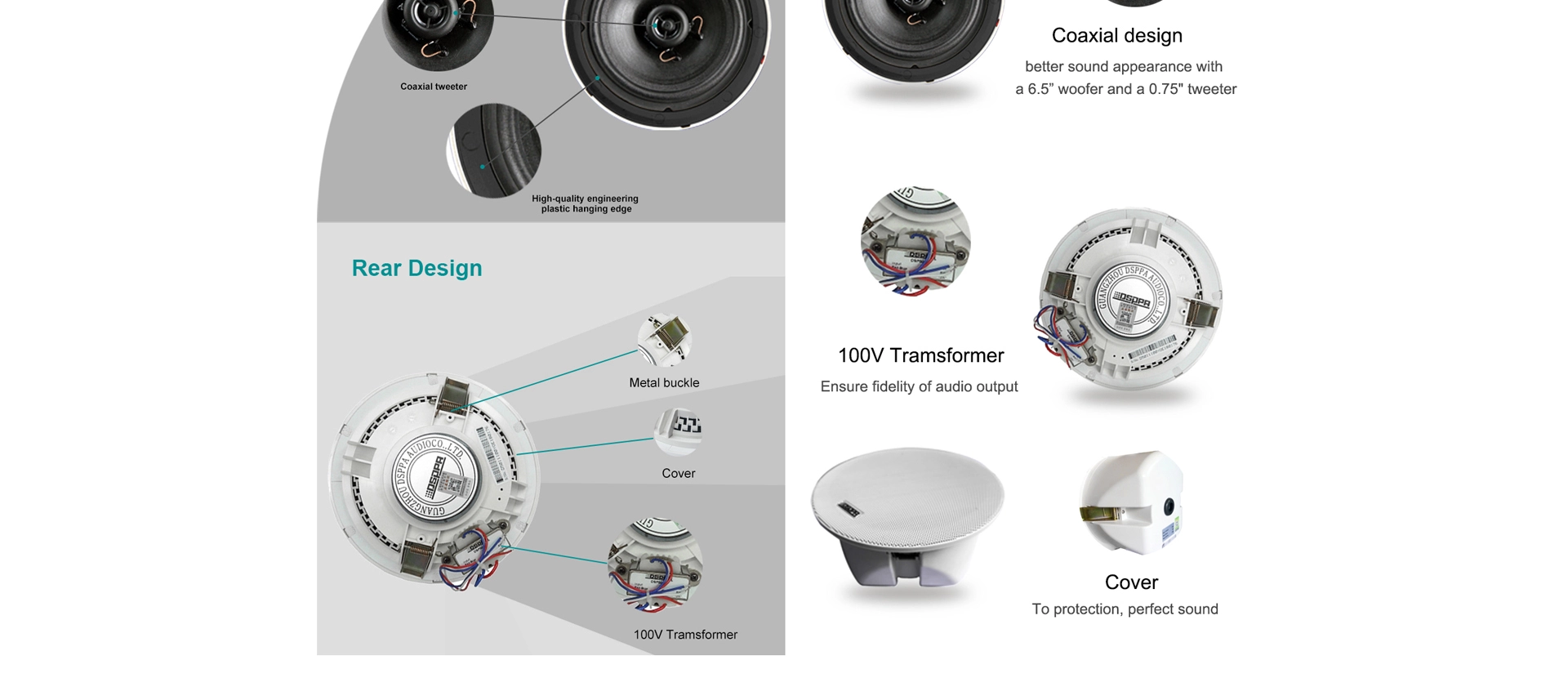 6.5 ''10W Ceiling Speaker 8 Ohm