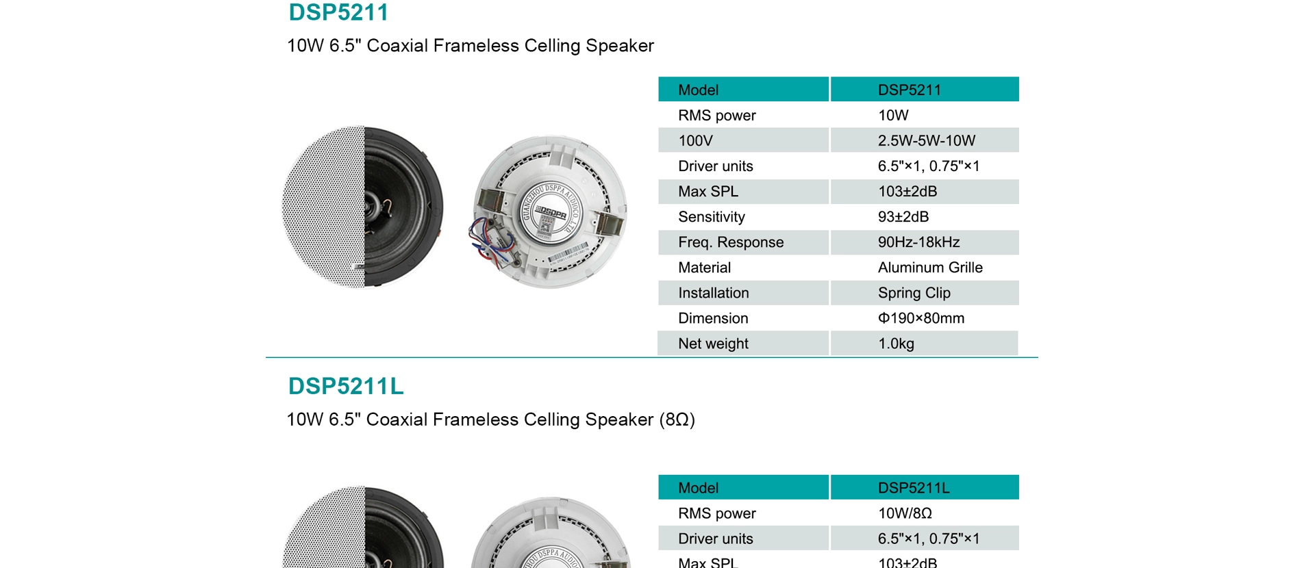 6.5 ''10W Ceiling Speaker 8 Ohm