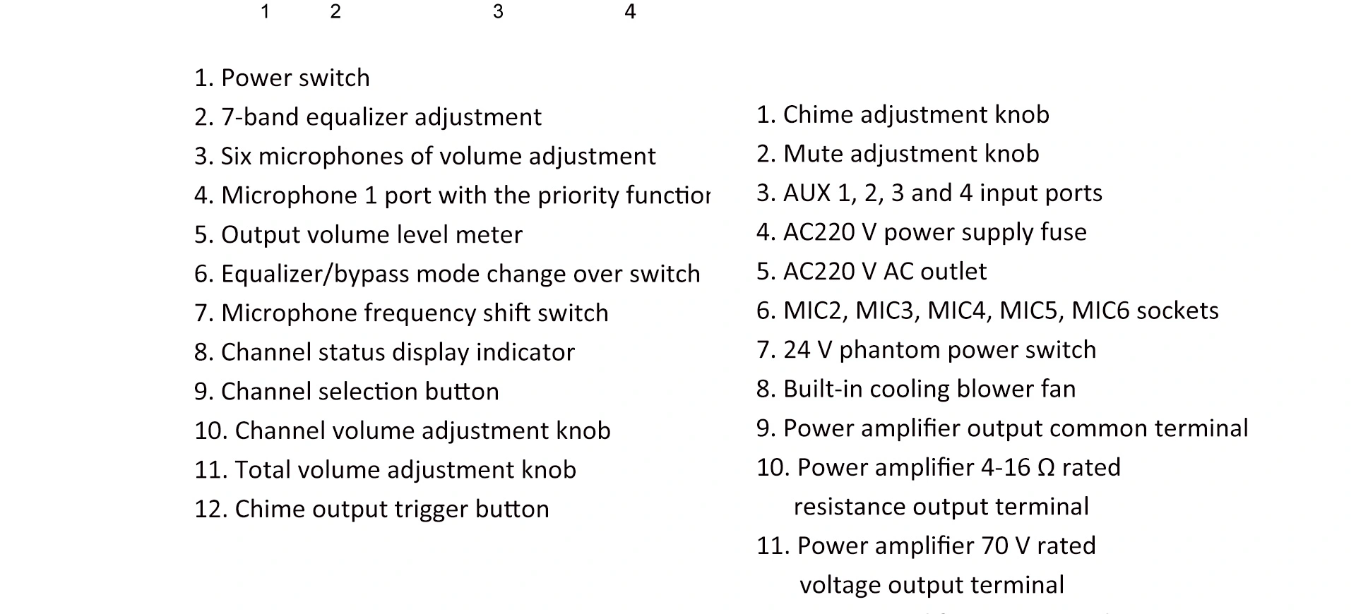 Conference Mixer Amplifier na may 6 Mic Input at EQ Control (350 W)