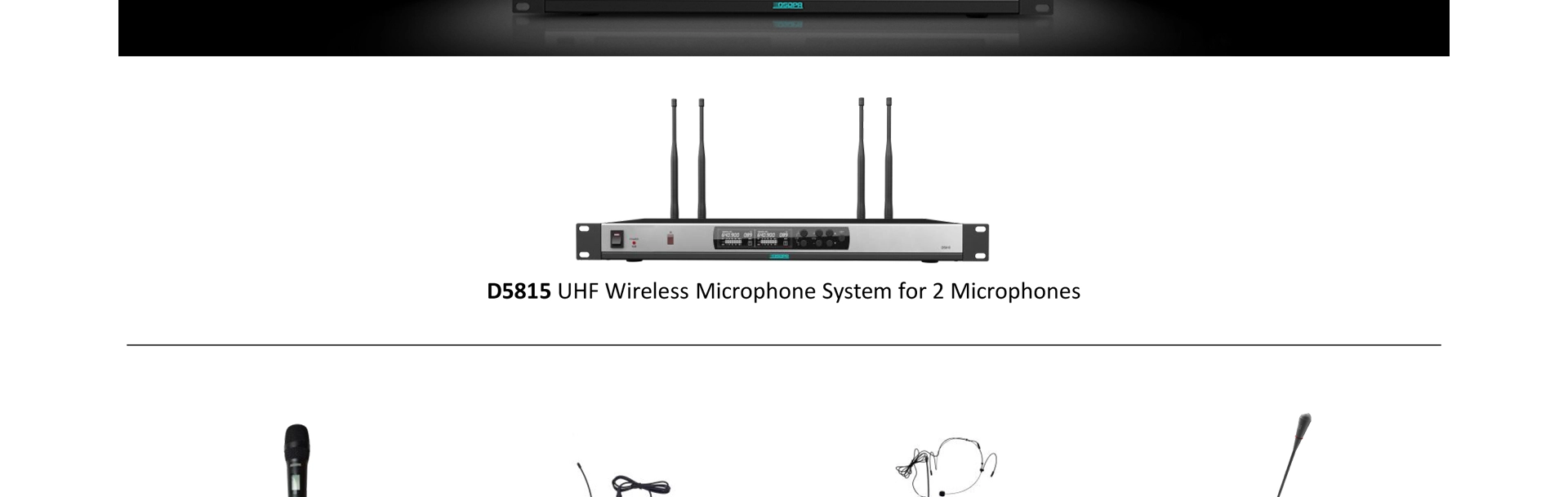 2 Channels Wireless Microphone System Reiver