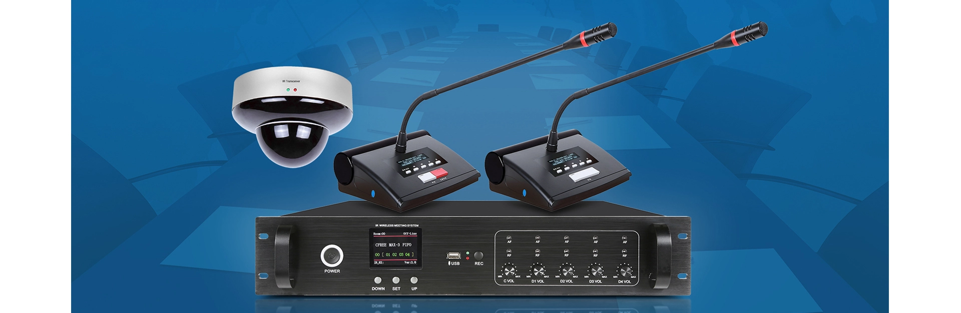 Infrared Wireless Discusion Conference System Delegate Micropono