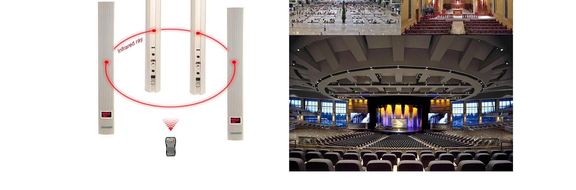 100W Digital Phased Array Column Speaker