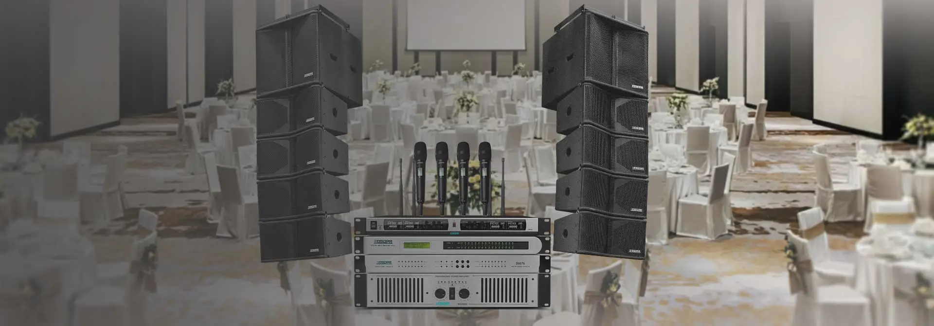 Double 10 Array Full Range Speaker ProAV Sound System for Huge Banquets LA1420 & LA1420S - 翻译中...