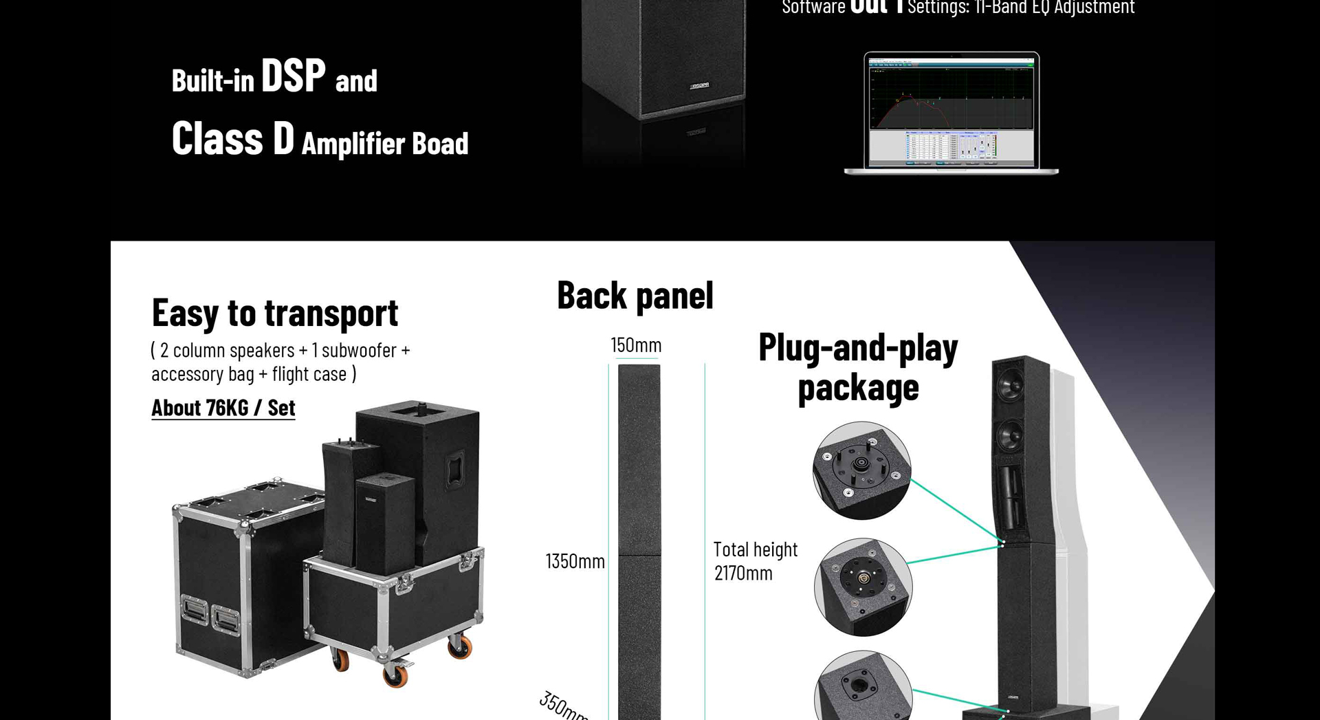 3200W Professional Active Line Array Speaker System