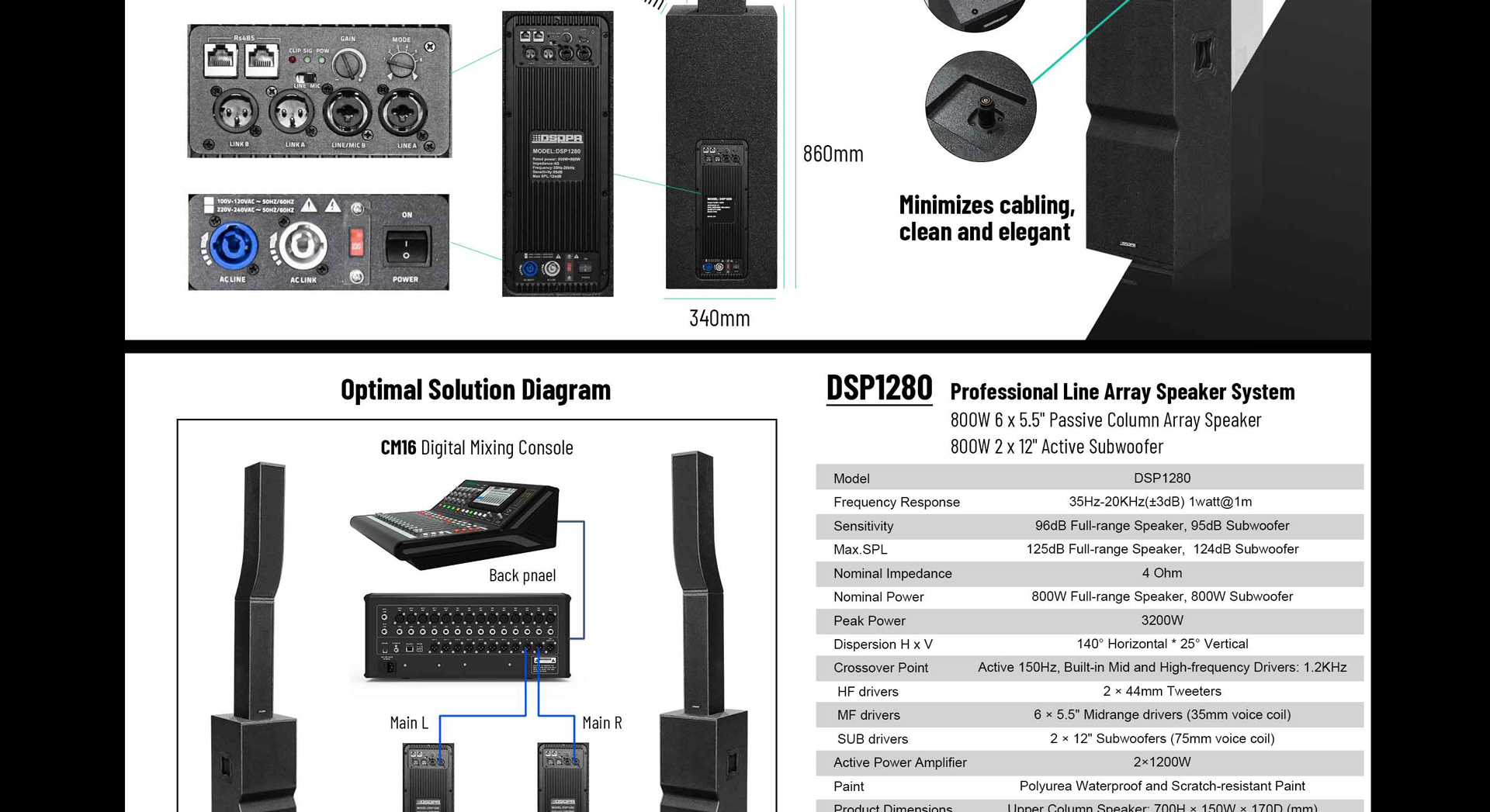 3200W Professional Active Line Array Speaker System