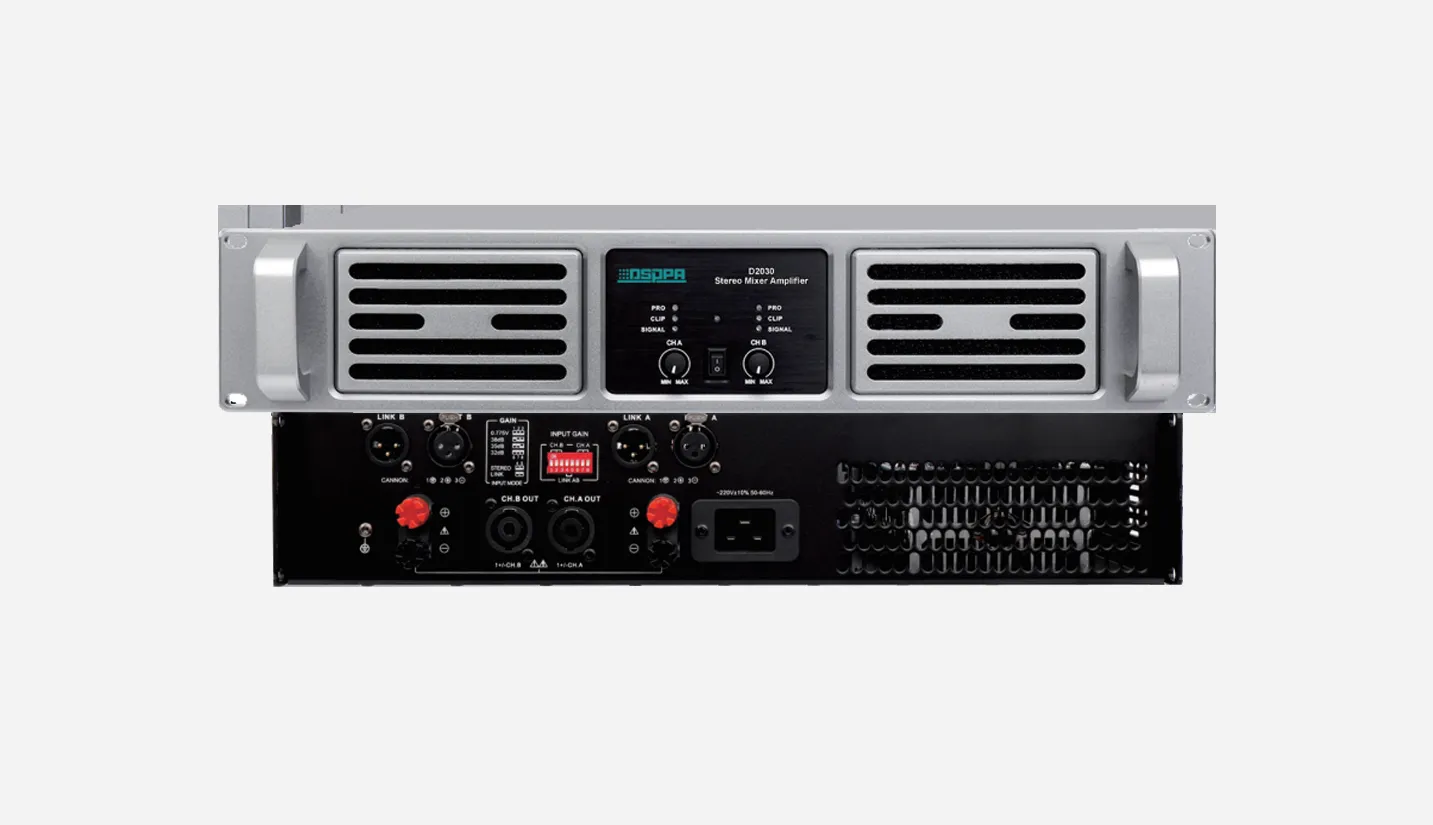 2x1300W 2 Channels Stereo Conference Mixer Amplifier - 翻译中...