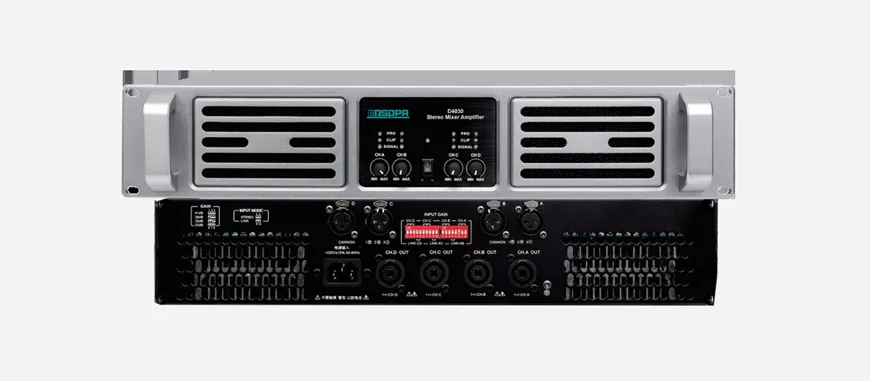 4x800W 4 Channels Stereo Conference Mixer Amplifier - 翻译中...