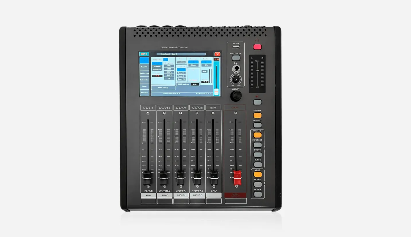 12-Channel Professional Digital Mixing Console - 翻译中...