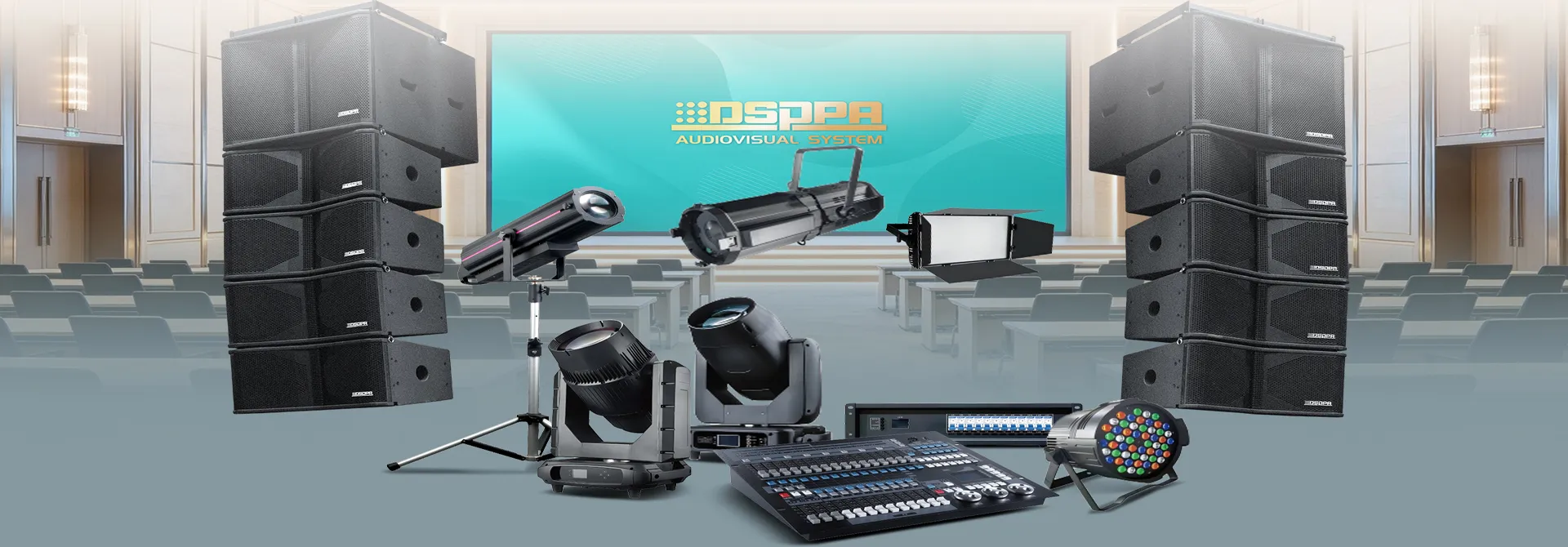 Integrated Professional Audio, AV and Lighting Solution for Small Multi-Functional Halls - 翻译中...